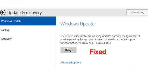 0x80240016 Windows Update Error Code Fix