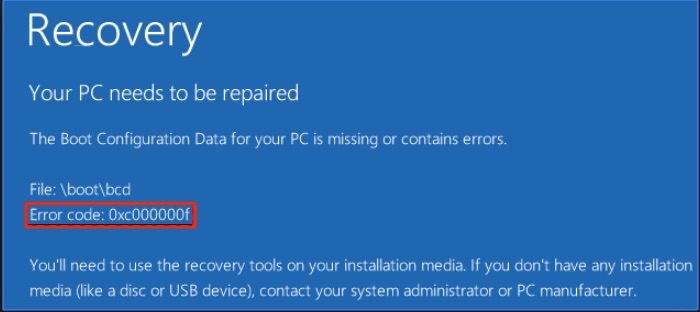 0xc000000f Windows 11 Error