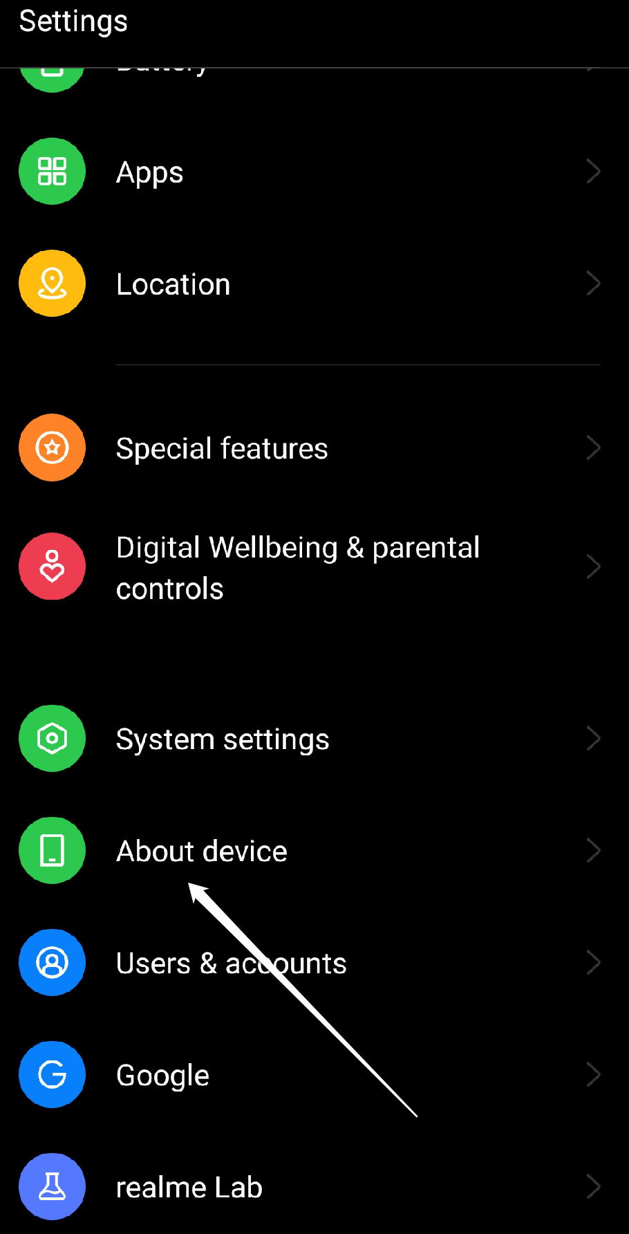 Settings > About Device