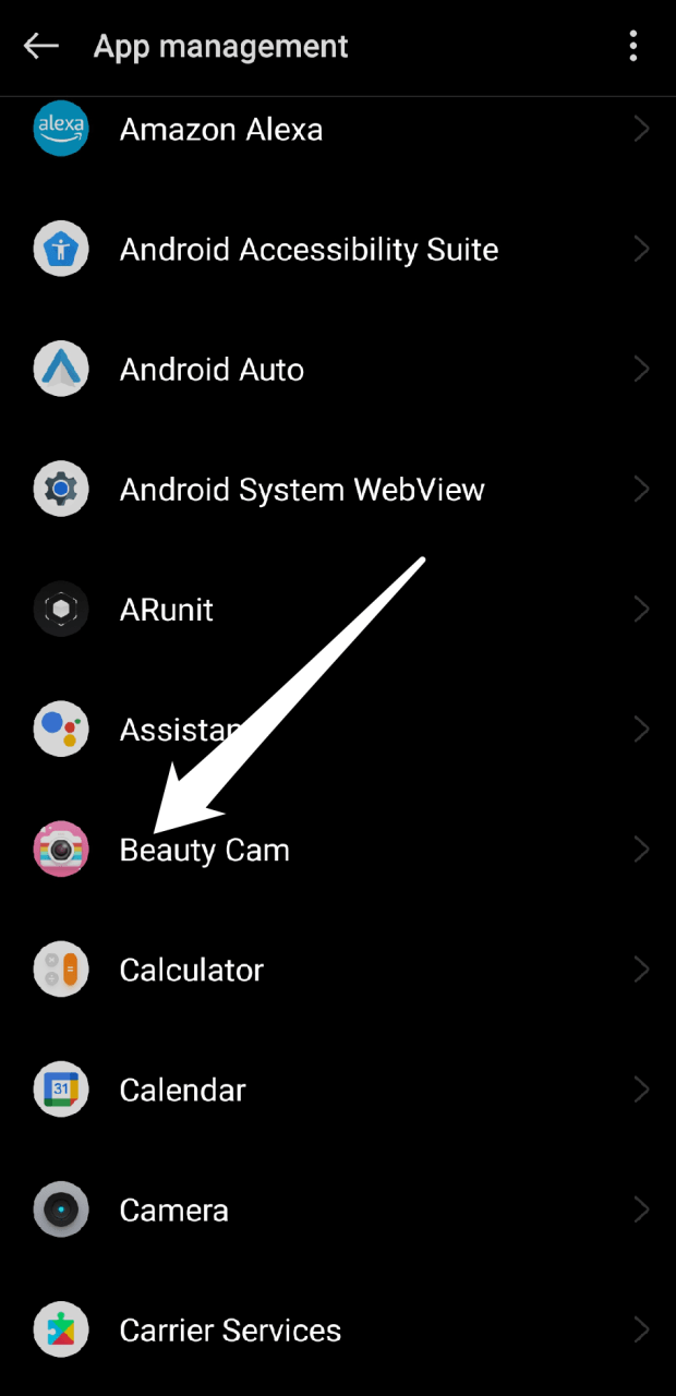 find the third-party camera app