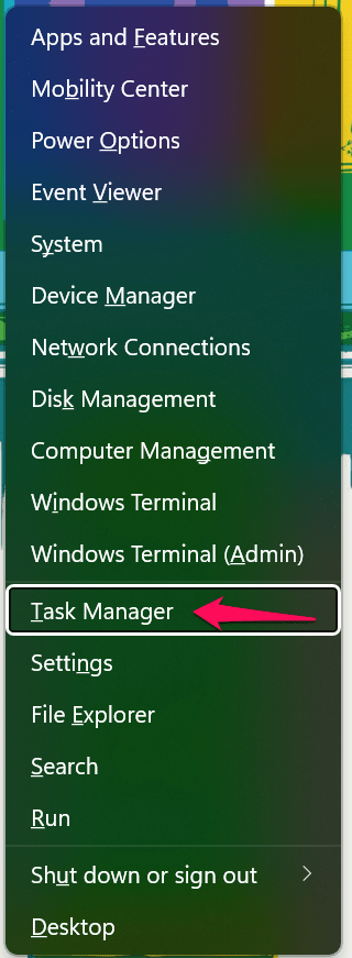 1 - Open Task Manager in Windows 11