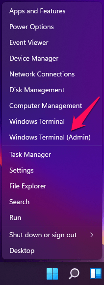 (1) Open Windows Terminal
