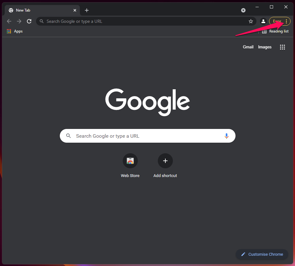 (1) Update Chrome Browser