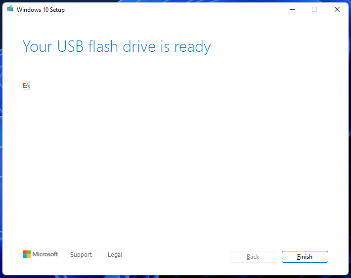 11 - Windows USB Flash Driver is Ready