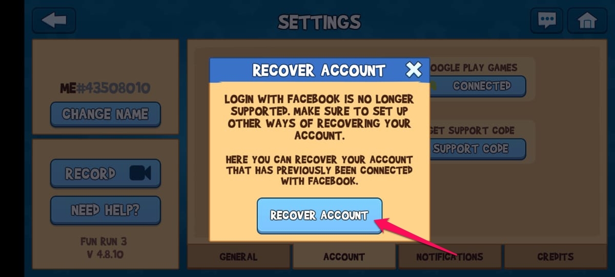 How Do I Recover Fun Run 3 Account  - 40