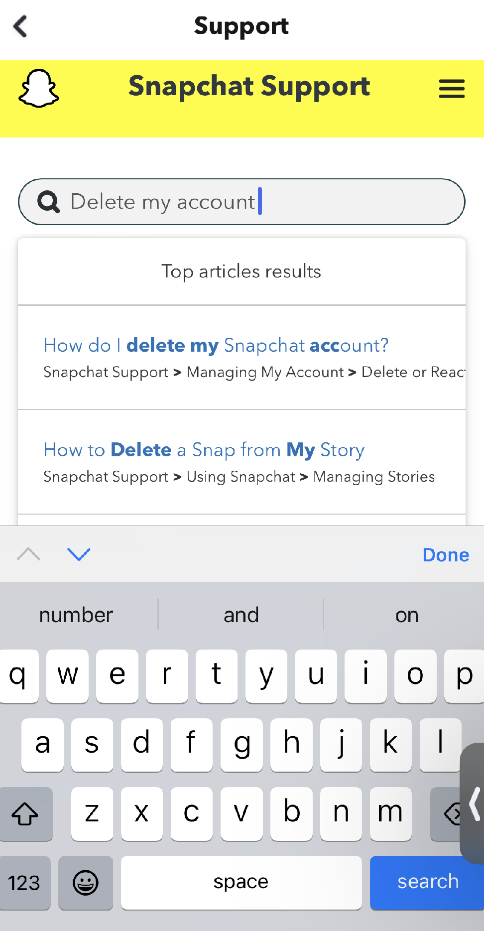 Enter "Delete My Account" in the Help Centre's search field,