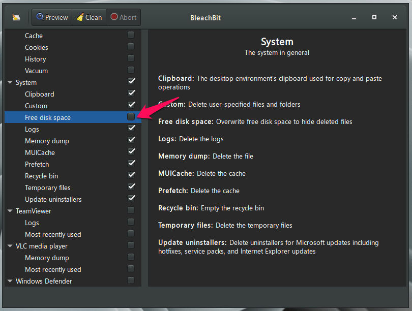 4 - Deselect Wipe Free Space