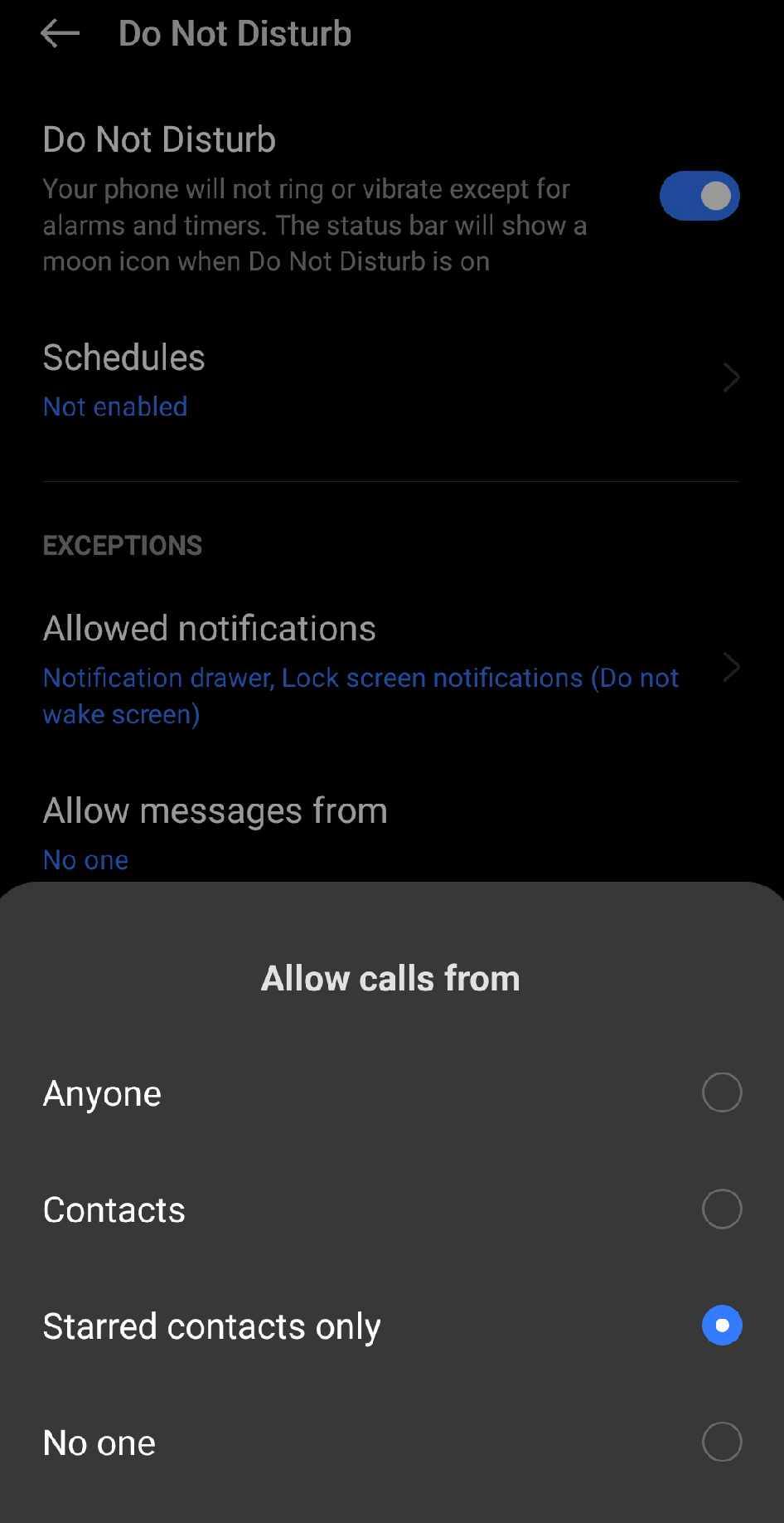 Allow Calls Only From Contacts