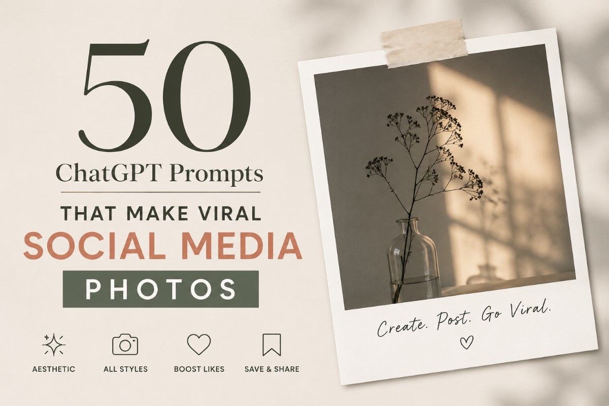 50 ChatGPT prompts for viral social media photos