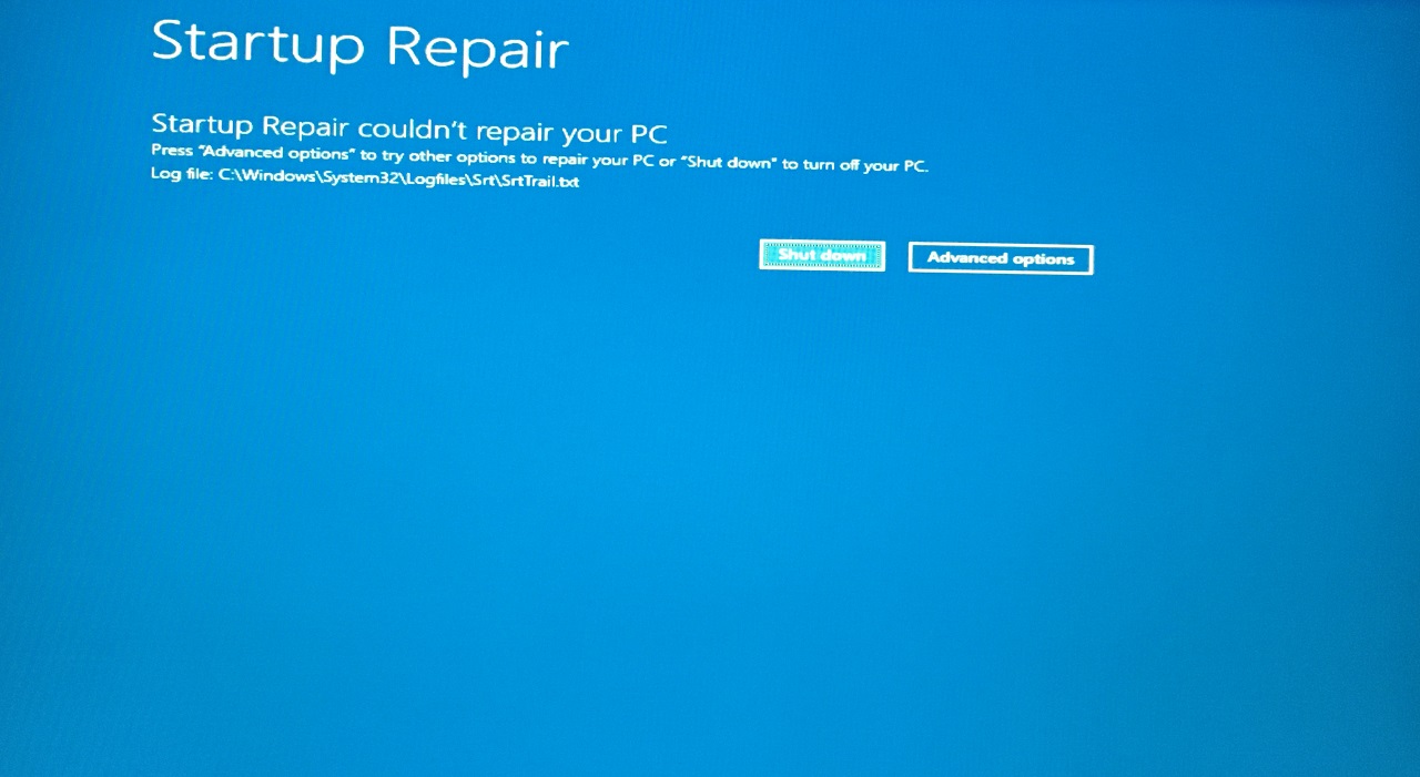 7 - Startup Repair Failed