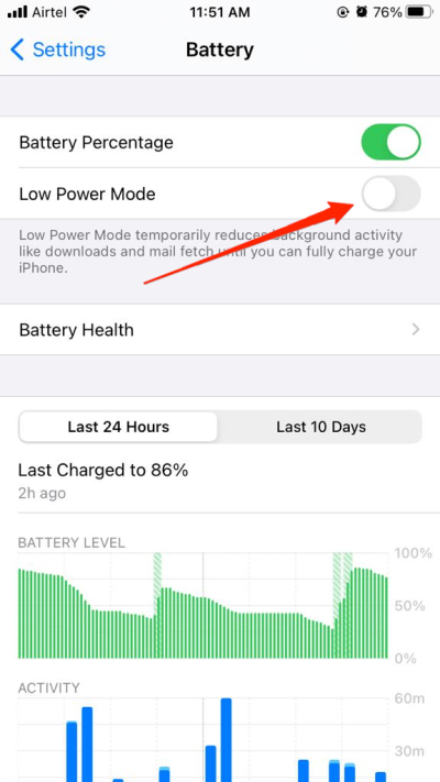battery saver mode iphone