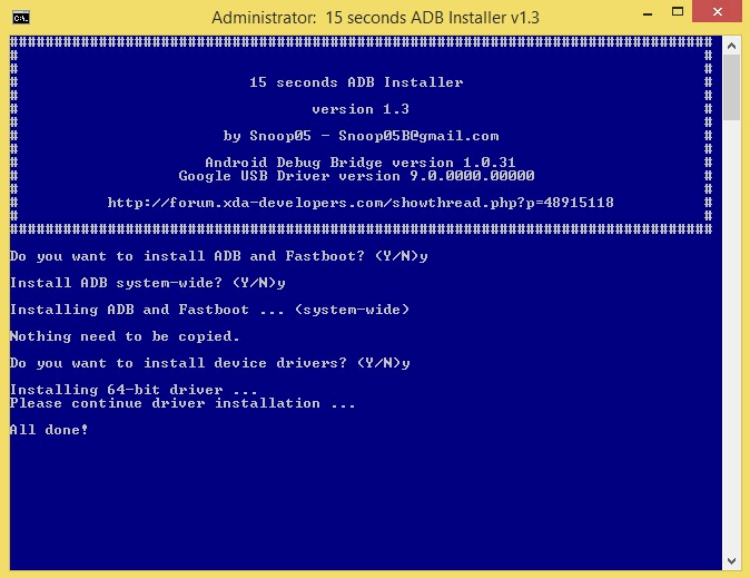 ADB and Fastboot installation