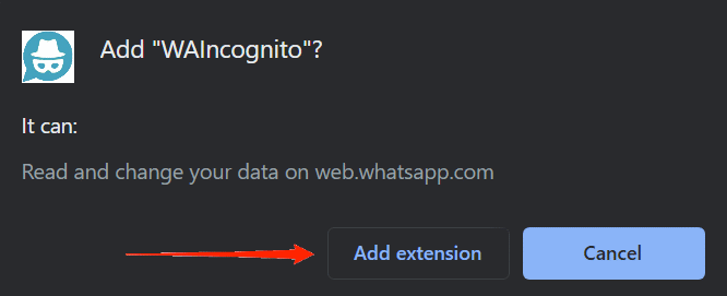 install WAIncognito Extension