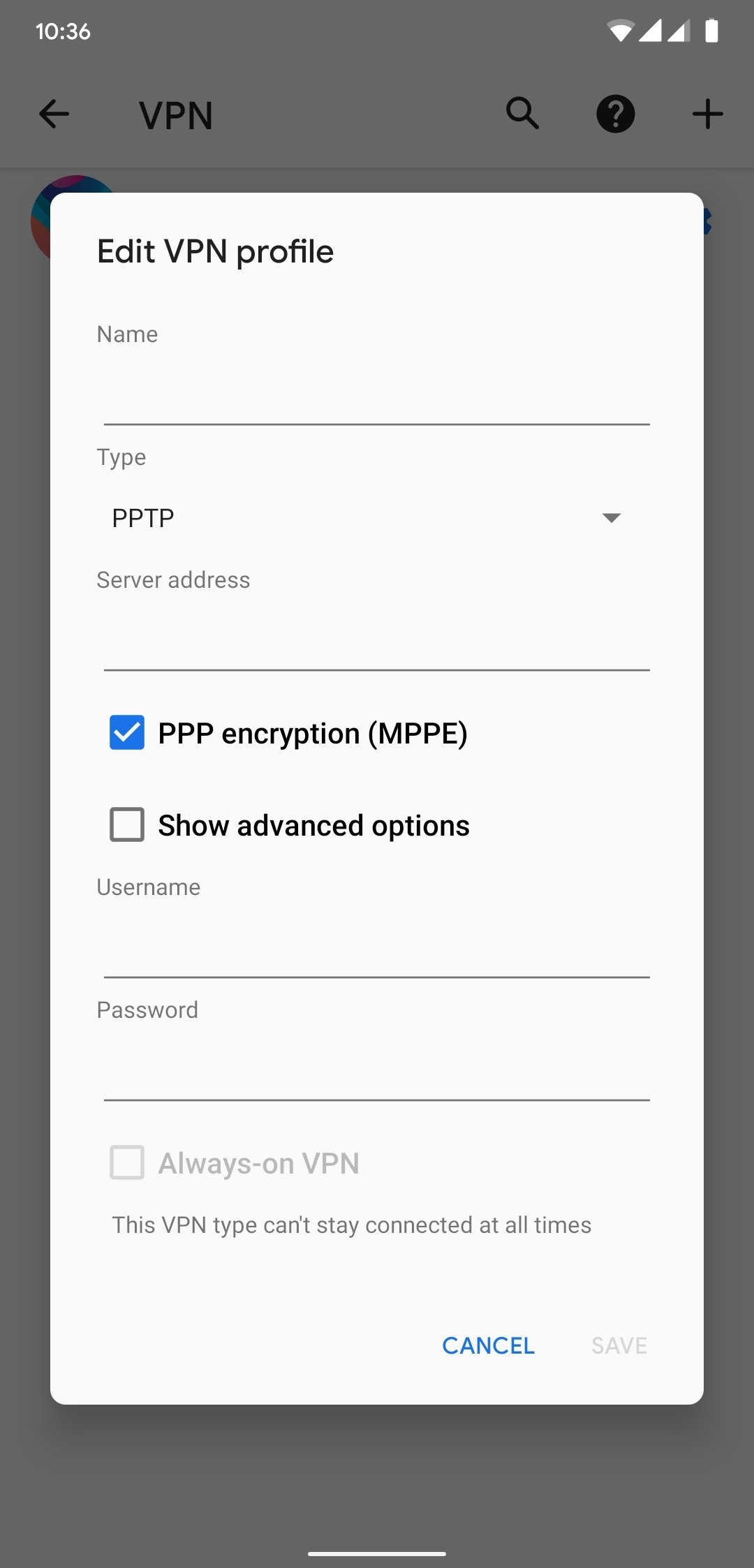 Add VPN Profile