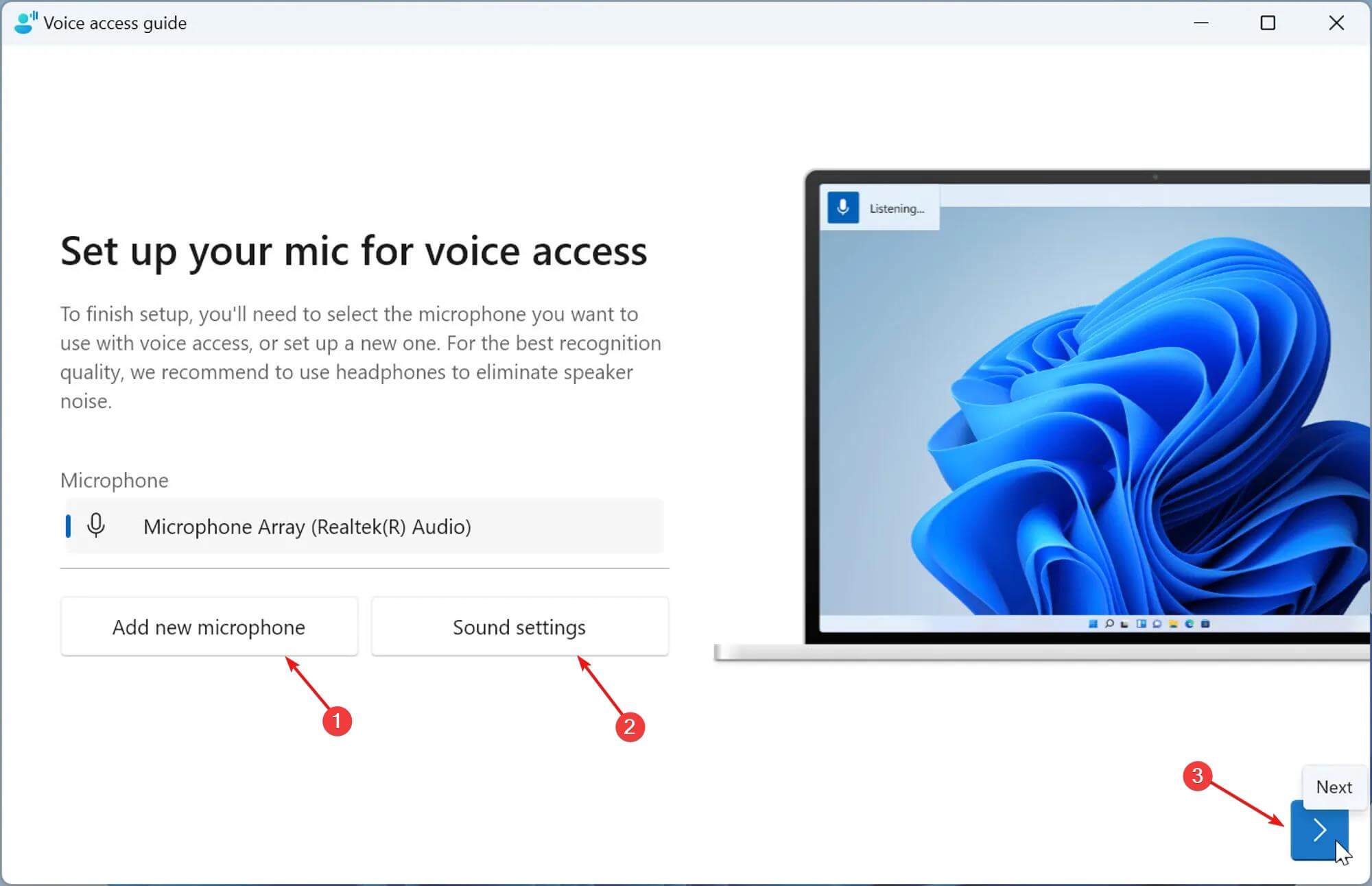 Add a new microphone or tweak the sound settings