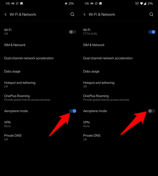 Aeroplane Mode Toggle