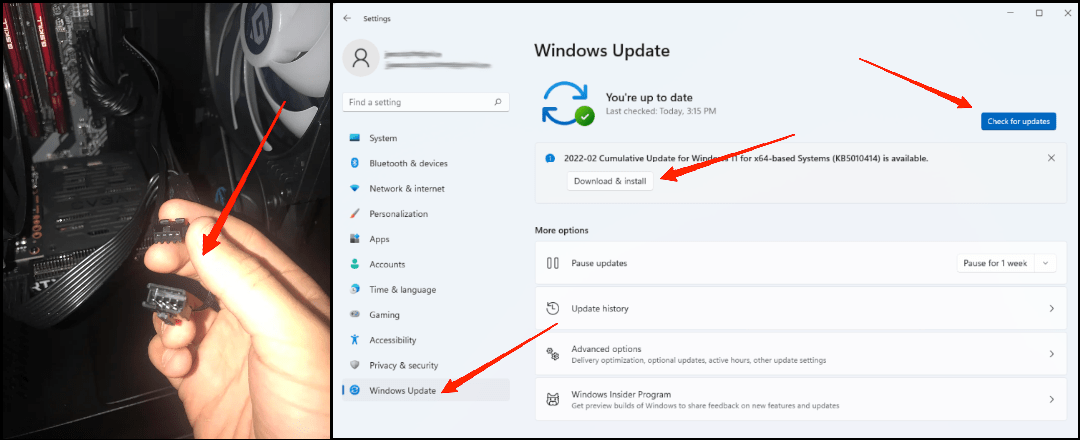 After installing the updates, restart your PC to see if it helps with the running fan issue.