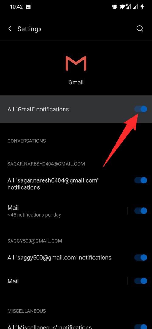 Allow All Gmail Notifications