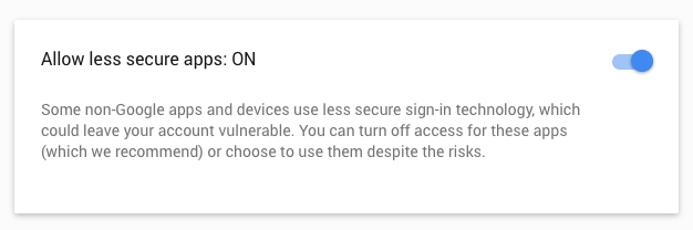 Allow less secure apps