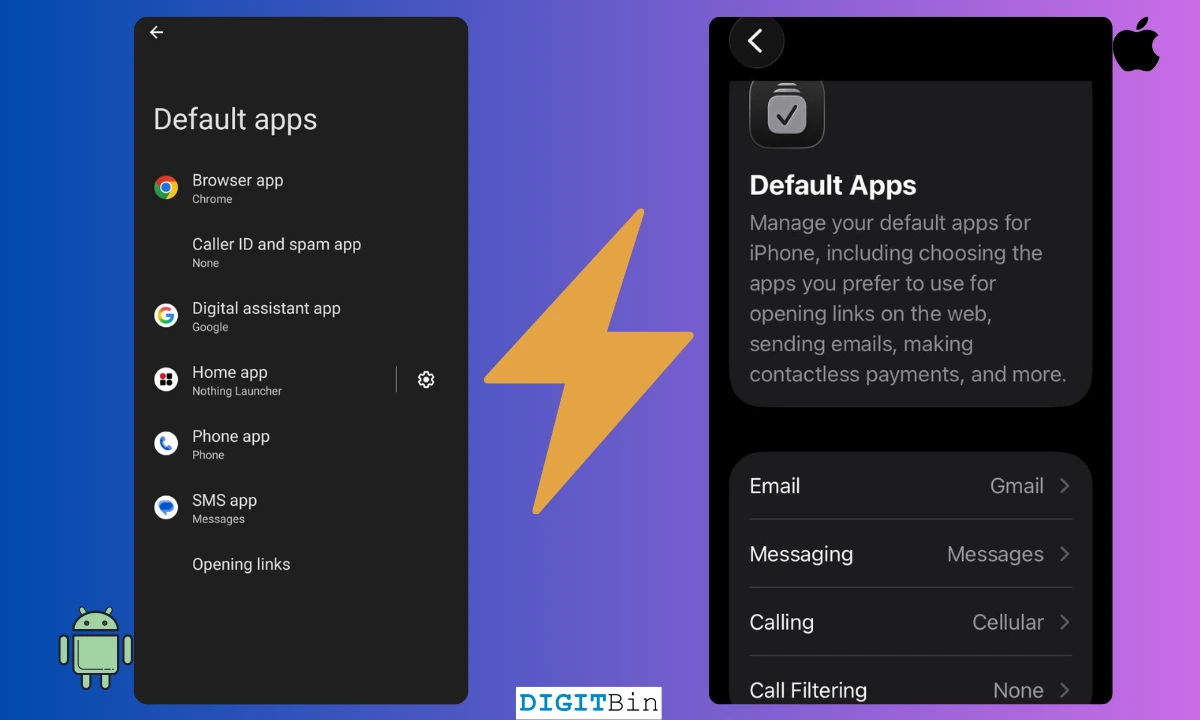 Android and iOS default app settings