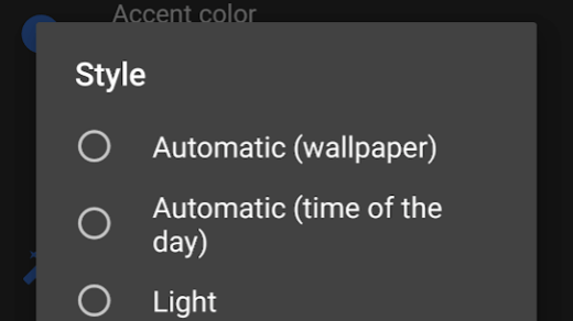 Android Display Settings - Dark Style