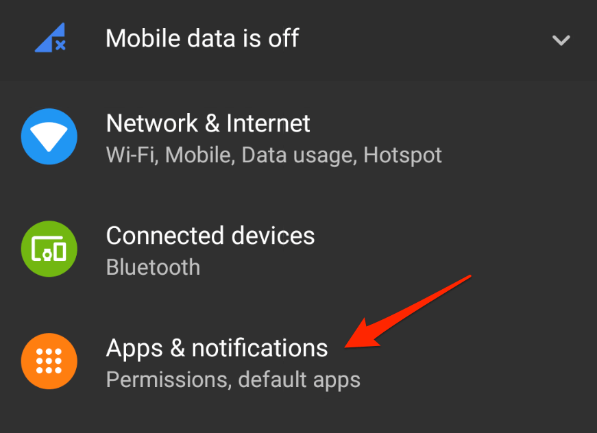 Android Settings > Apps & notification