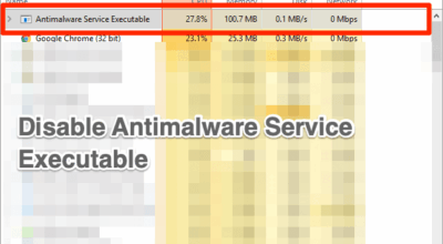 Disable Antimalware Service Executable