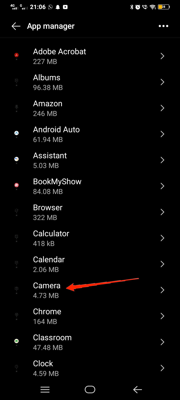 camera settings android