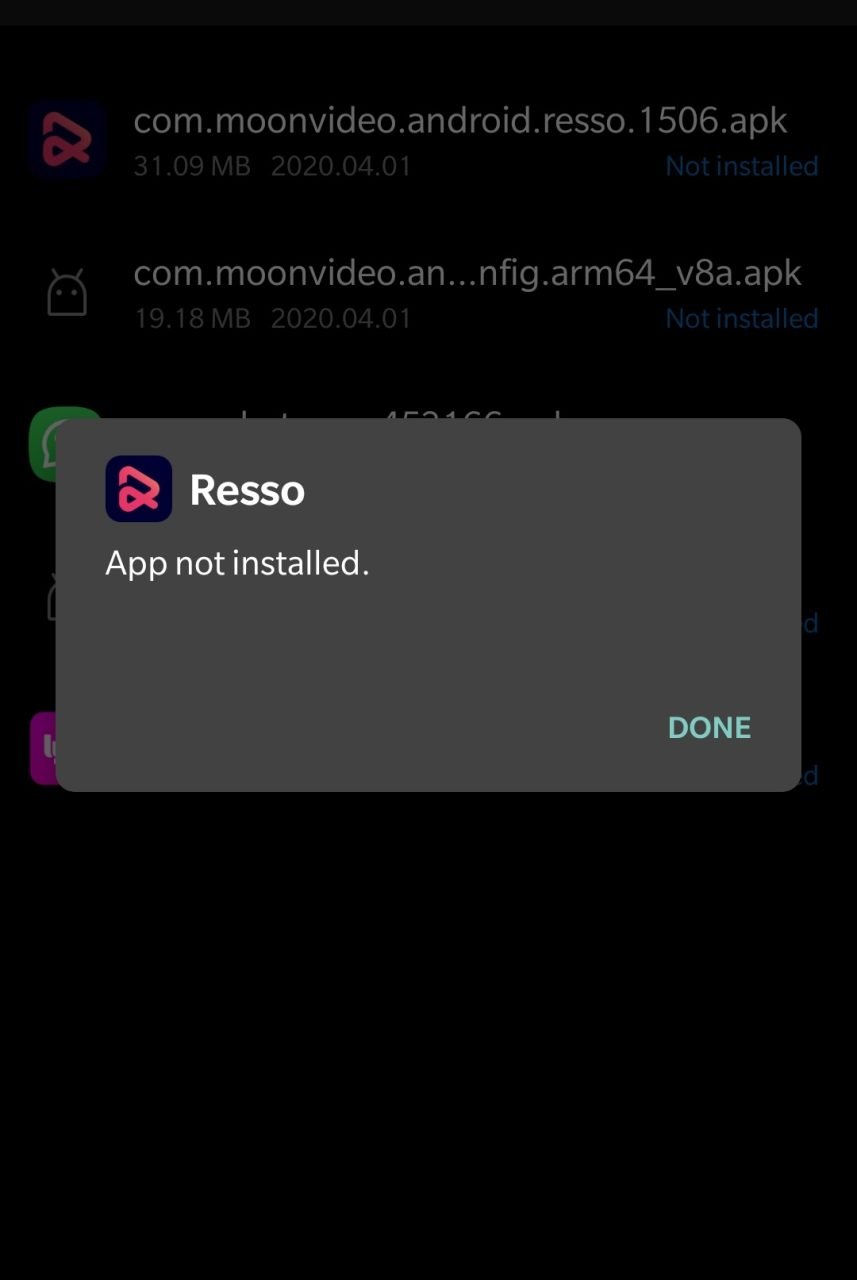 App Not Installed Resso