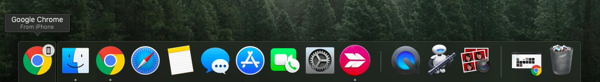 App from iPhone in Macbook Bottom Bar