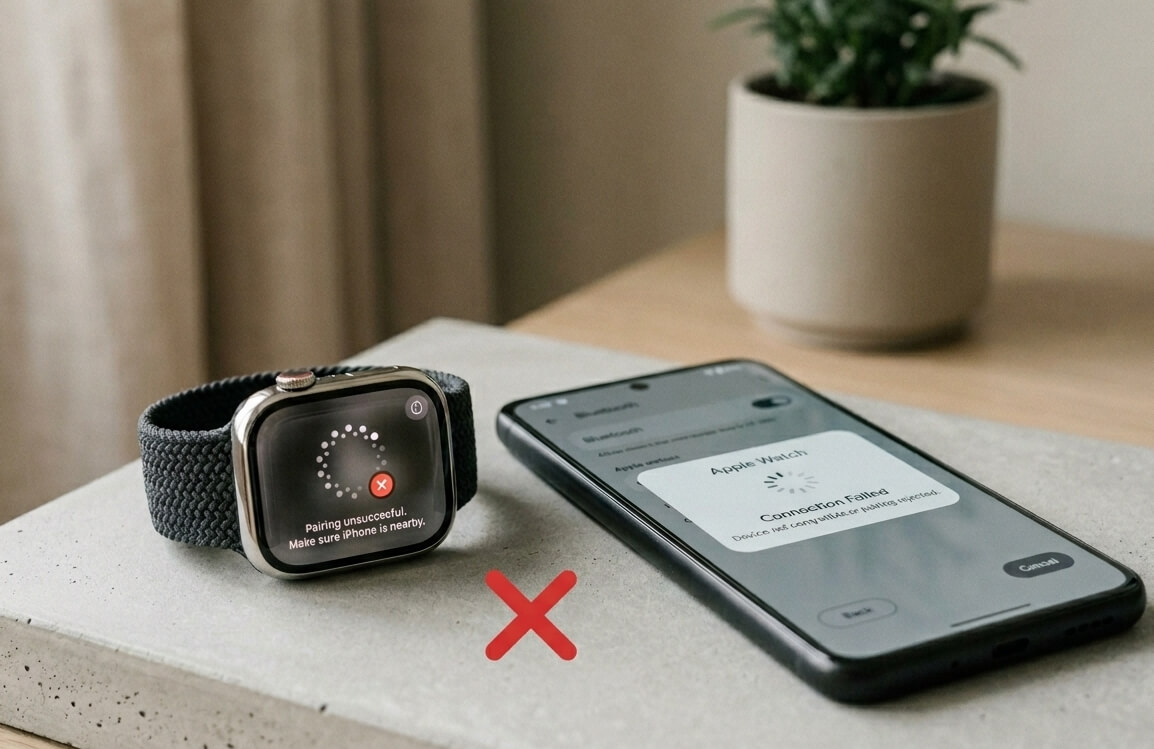 Apple watch is unsuccessful in pairing with an android device