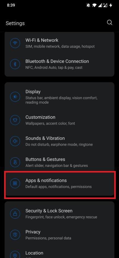Apps & Notifications