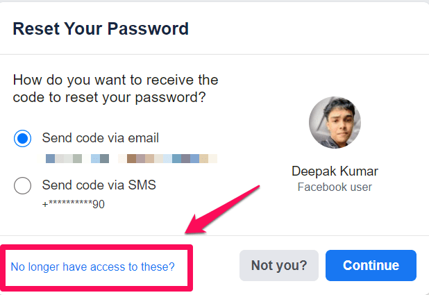 Ask a Recovery Code From Your Trusted Contacts [Facebook]
