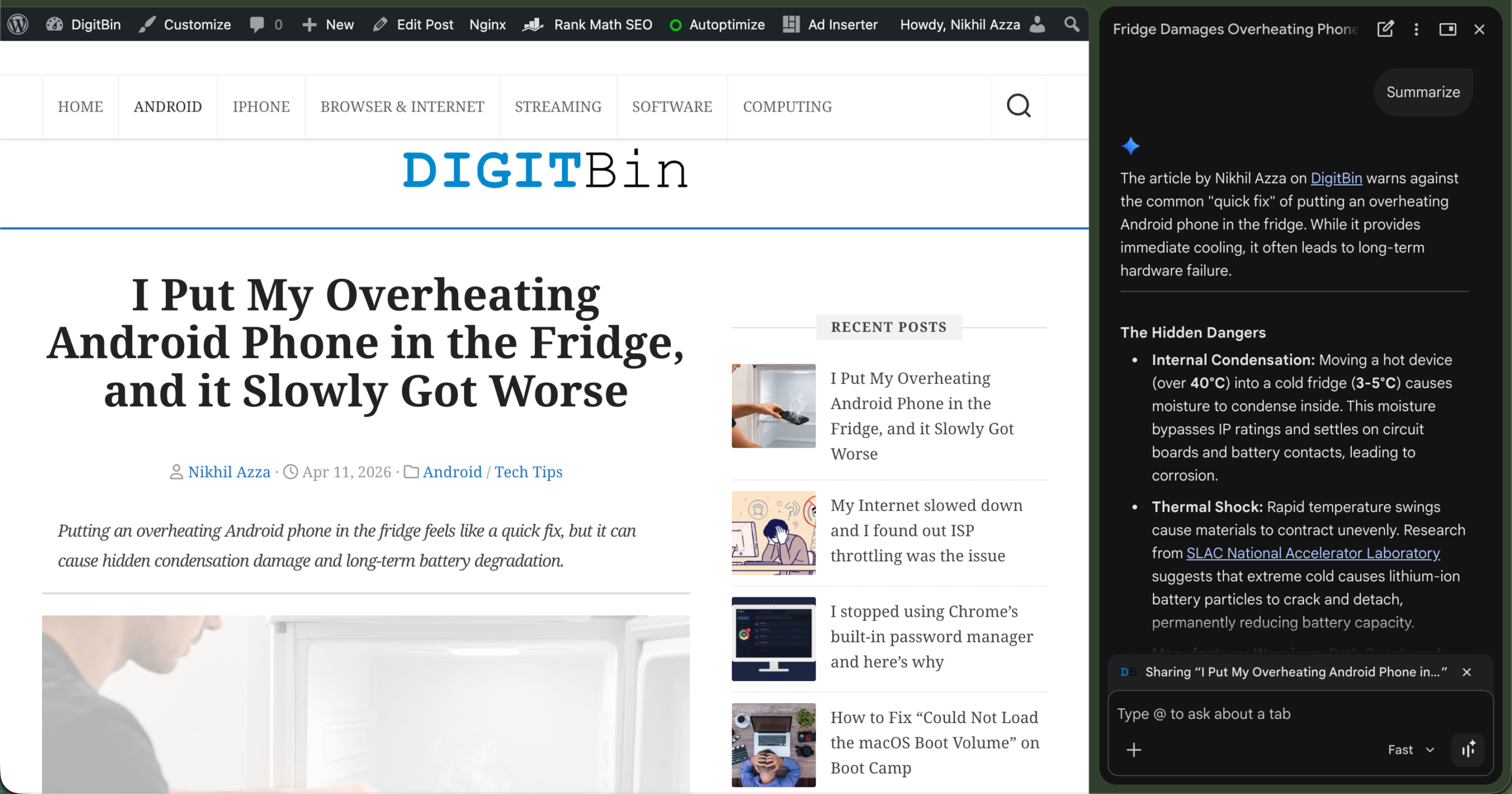 Ask Gemini from the side panel. It summarized the page quickly