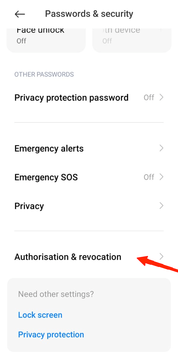 Now, tap on Authorisation & revocation