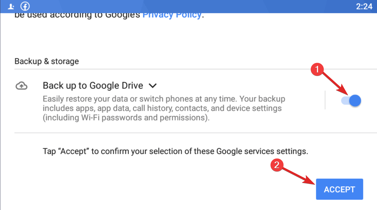 Back Up to Google Drive