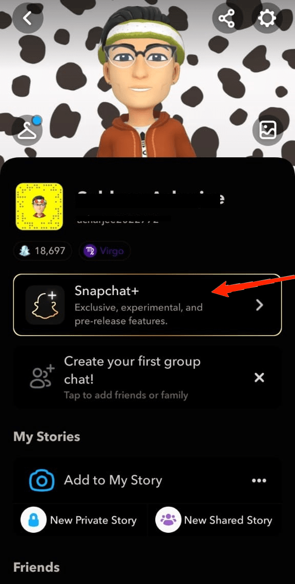 Open the Snapchat app and go to your Profile in the top-left corner. Click on the Snapchat+ card to avail of the 1 week-free subscription plan and try the My AI chatbot