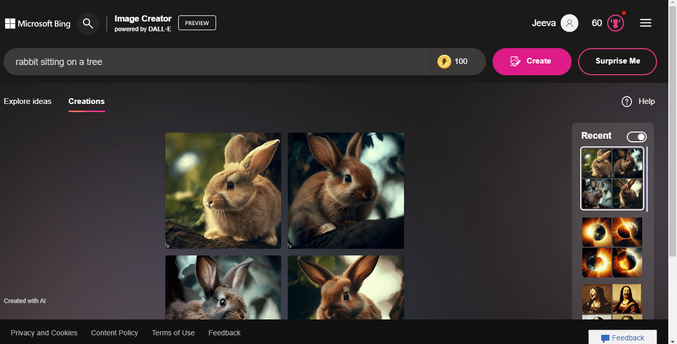 Bing Image Creator Example