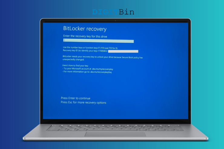 BitLocker Key - Enter the recovery key for this drive