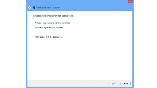 Bluetooth File Transfer Not Completed