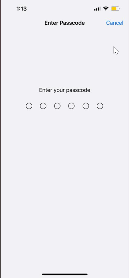 Enter Passcode
