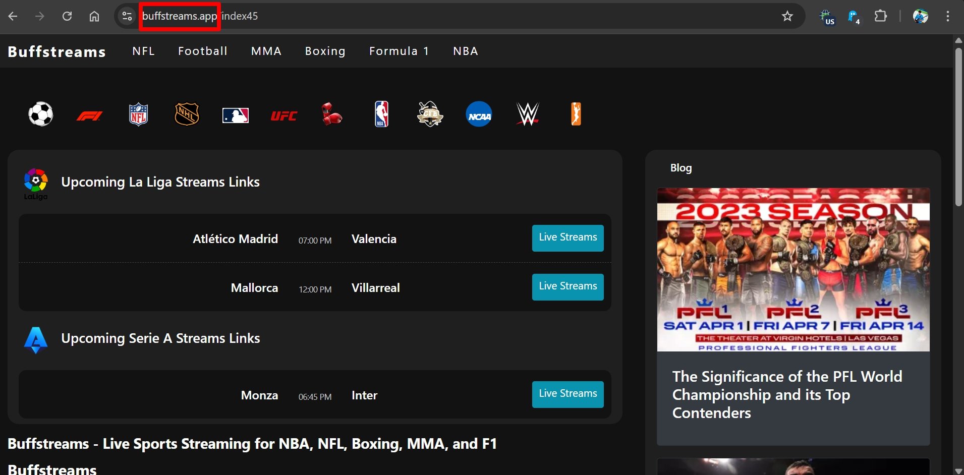 Buffstreams live streaming sports