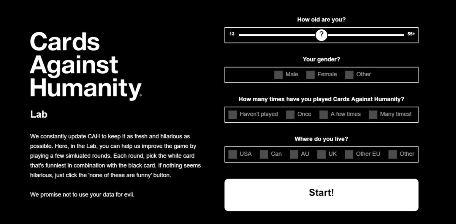 multiplayer cards against humanity online