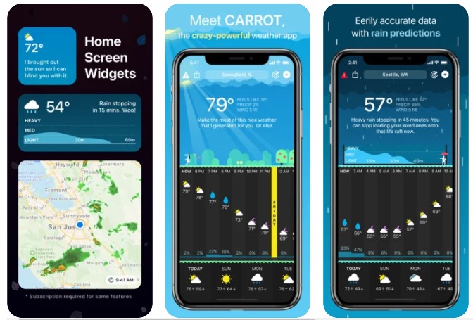 carrot weather vs dark sky