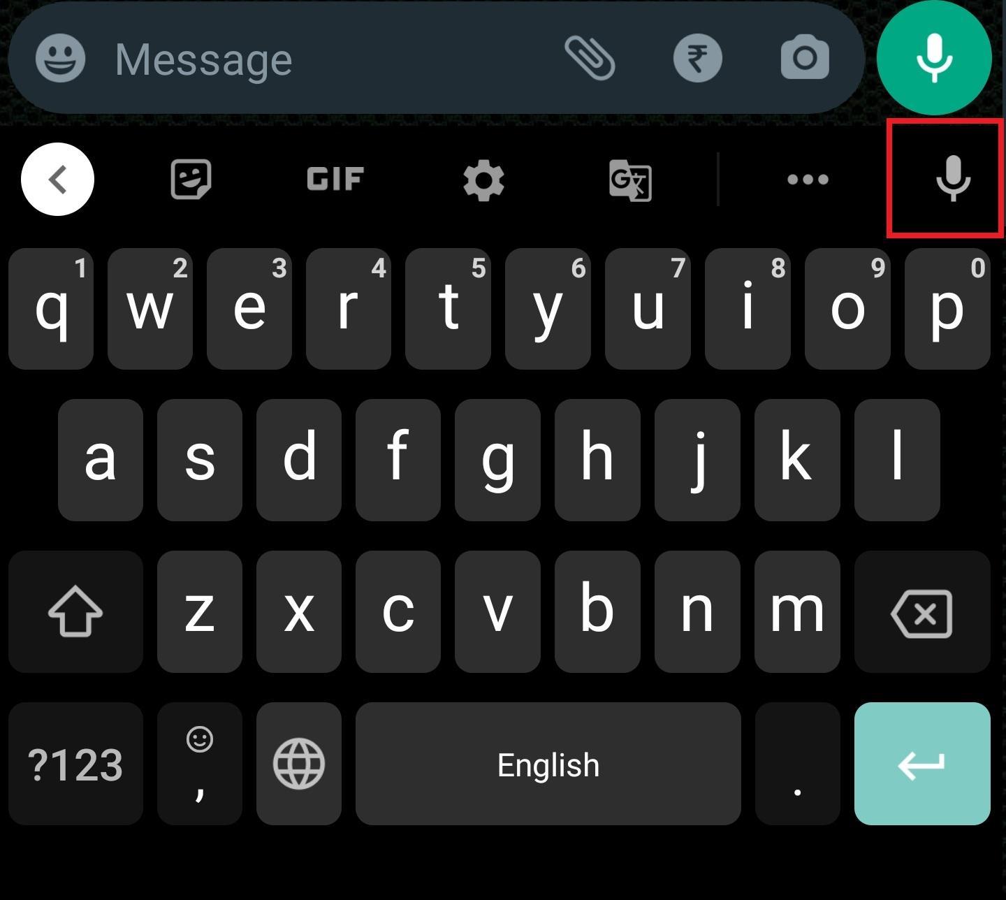 CLick on mic icon on keyboard