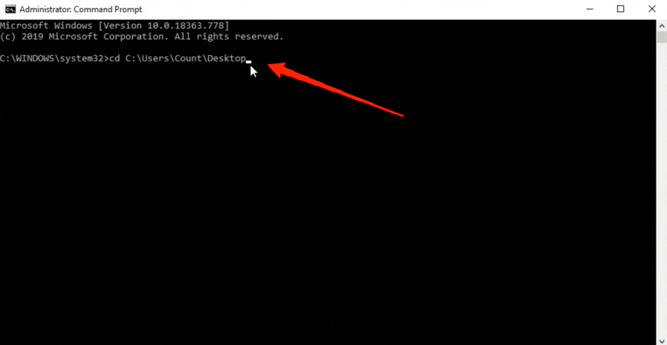 Once you launch the command prompt, find the accurate location of the non-deletable file or folder and copy the address.