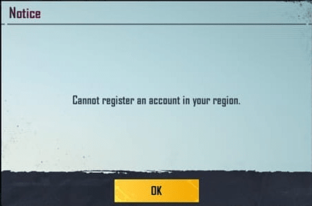 Cannot Register an Account in your Region
