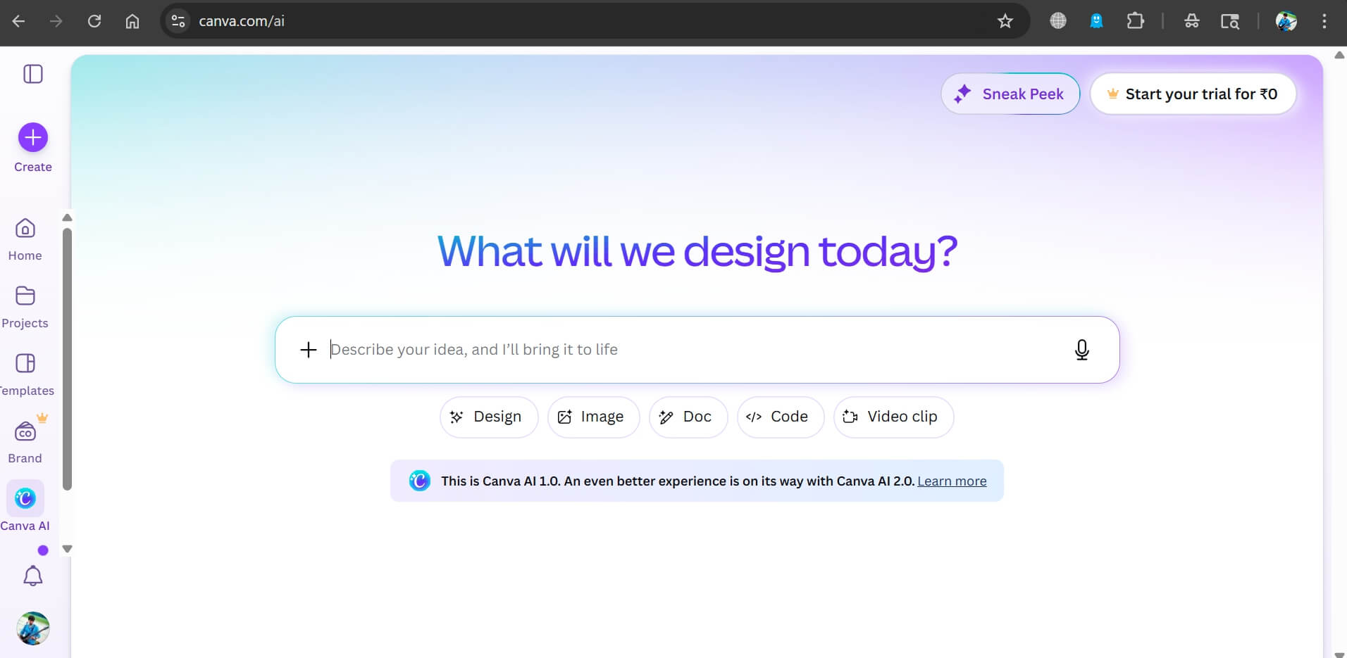Canva AI image generator