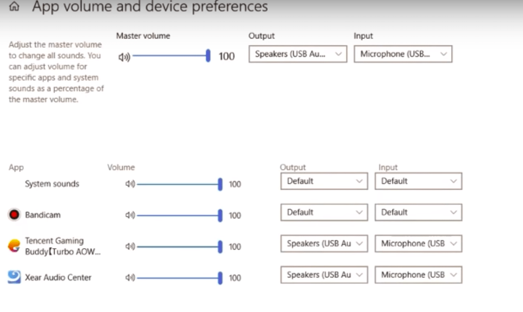 Change Default Audio Settings