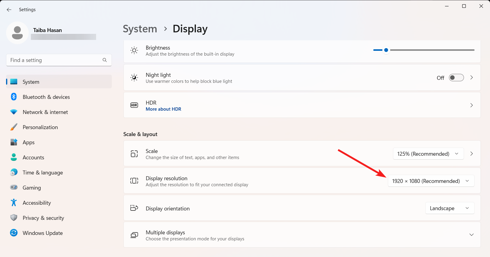 Change Display Resolution